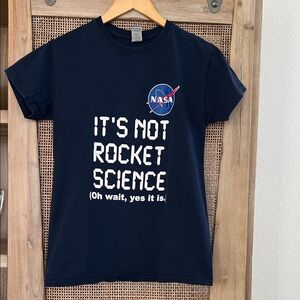💚BUY 3 for $15💚 Unisex NASA Navy Blue Graphic Tee